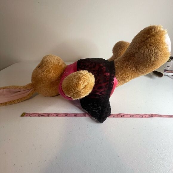 Build A Bear Bunny with pink/black dress - Picture 3 of 3